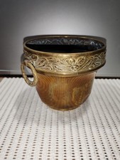 Ancien cache-pot en Cuivre Jaune laiton doré Art Nouveau 1920's 