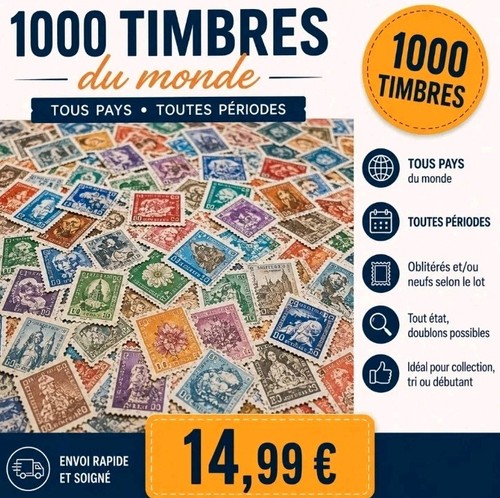 1000 timbres du - lot-vrac),