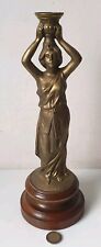 Bougeoir sculpture statue regule Doré zinc no bronze art nouveau