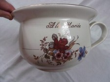 Pot de chambre ancien en faïence, Orchies, St Amand les eaux, A la mariée