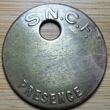 JETON SNCF S.N.C.F. PRÉSENCE