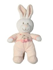 Doudou lapin rose blanc