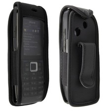 caseroxx Sac Cuir avec Clip Ceinture pour Nokia E51 en noir fait de cuir veritab