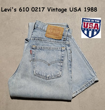 80'S Levi's 610-0217  Vintage Year 1988 Made In USA  Buttons 525 Tapered Cut W29