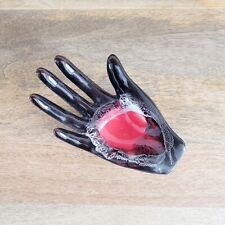 Vide poche / Cendrier / Main en faïence Vallauris marron et rouge