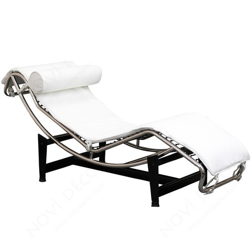 Corbusier leather chaise - le,