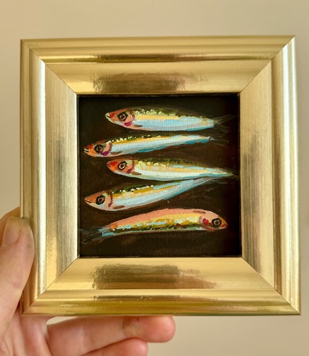 Framed original fish - framed, painting