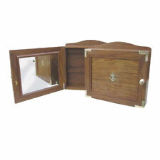 Boîte À Clés En Bois Avec 8 Crochets Intérieurs Miroir Dans La Porte Intérieure