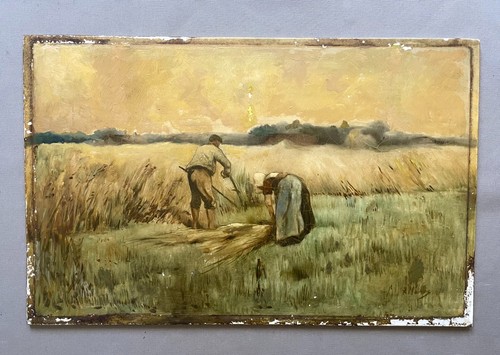 Les foins peinture sur - sur, plaque