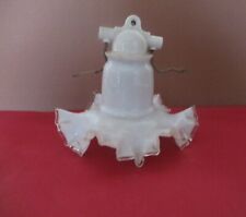 TULIPE ANCIENNE EN VERRE JUPONNEE + ACCROCHE FAÏENCE.  APPLIQUE OU LAMPE.