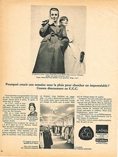 PUBLICITE ADVERTISING  1966   C.C.C NINO FLEX   impérméable manteau