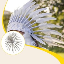 Coiffe en plumes d'inspiration indienne, amérindienne blanche pour