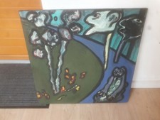 grand format HUILE/ACRYLIQUE sur TOILE signee MICHEL CHAPUIS 1987  cote BENEZIT 