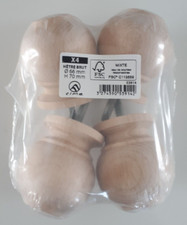 4 Pieds à collerette en bois pour meuble ou sommier Ø66mm H 70mm M8 hêtre brut
