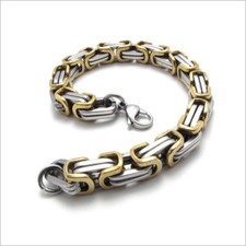 BRACELET HOMME ACIER ET PLAQUE