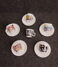 Rare Lot Tasses Richard Ginori Mod. Murales Street Art Graffiti Style 80