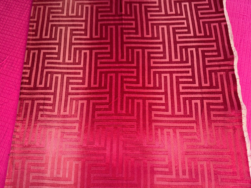 Tissu ancien art déco rouge - ancien,