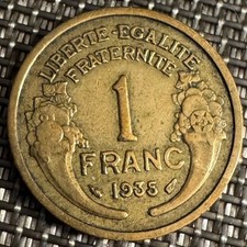 PIECE 1 FRANCS MORLON 1935 BRONZE ALUMINIUM (1327) RECHERCHÉE