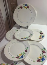 Plat À Tarte et 6 assiettes à dessert Digoin Sarreguemines modèle Beausoleil