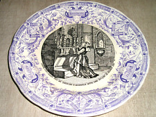 ASSIETTE PARLANTE de SARREGUEMINES - Jeanne d'Arc- Patrie-honneur et gloire