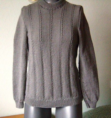 Pull tricoté main - pull, beige