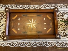 GRAND PLATEAU EN MARQUETERIE ART DÉCO Bois Vintage