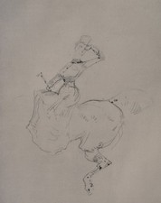 TOULOUSE LAUTREC : Amazone à cheval, GRAVURE, 1951