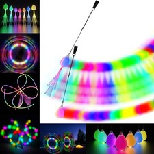 Lot de 2 LED Poi Lumineux - Bolas Lumineuse pour Jonglerie et Cirque | 1 Pair...