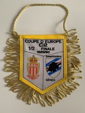 AS Monaco Sampdoria Gênes fanion coupe d'Europe 1989 1990 vintage football
