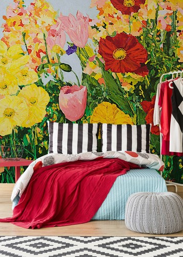 Papier peint couleur fleur - peint,