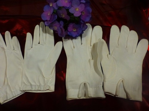 Lot gants 2paires blancs - lot,