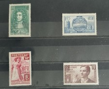 Timbre de France neuf ** N° 397 + 400 + 401 + 418 de 1938
