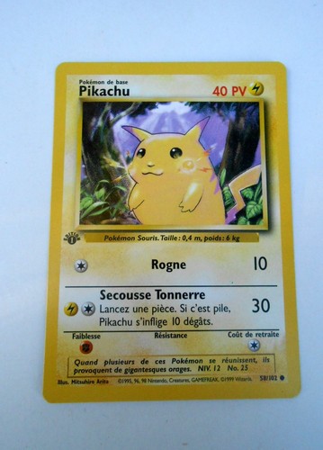 Pokemon carte pikachu 102 - carte,
