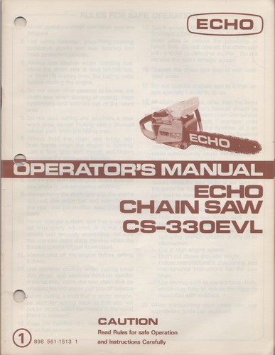 Echo chain saw - echo, operator"s