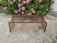 TABLE BASSE EN PLEXIGLASS FUME ATTRIBUE A MICHEL DUMAS 1970