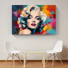 Tableau Pop Art - Cinema - Marilyn Monroe - 50x70cm - Graffiti - Toile