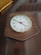 Pendule Trophy Formica Marron 1960 Etat De Marche 