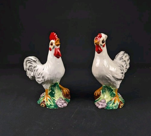 Couple coq poule céramique - et,