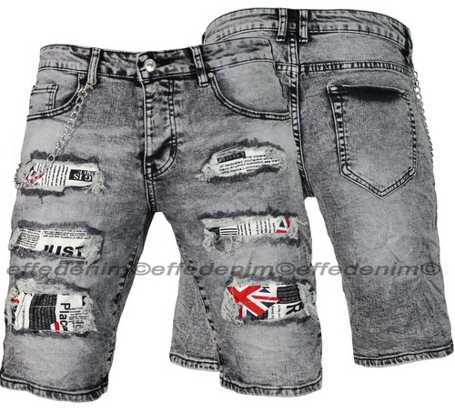 Bermuda jeans homme déchirés - bermuda,