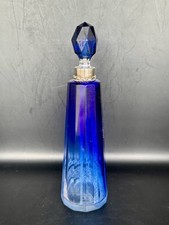 Flacon A Parfum En Verre Cristal Dans le Goût De Baccarat Monture Argent 800