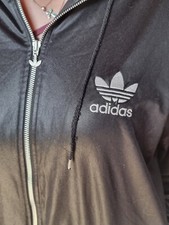Veste super rare Vintage Adidas Chile 62' à capuche noir brillant