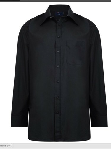 Chemise noire unie manches - unie, À