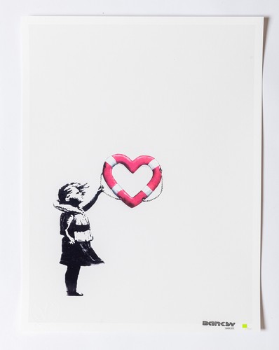 Banksy pmv girl with - with, heart