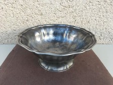 Ancienne coupe sur pied douche en étain / Coupe à fruit / Déco