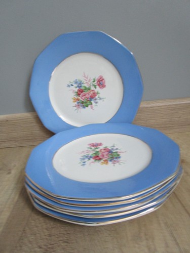Assiettes plates octogonales - 6,