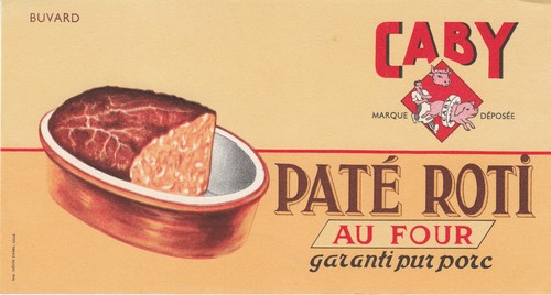 Buvard vintage caby - caby, pâté