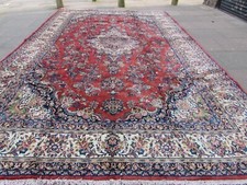 Vintage Main Fabriqué Traditionnel Tapis Oriental Laine Red Rose Grand 495x316cm