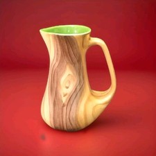 Petit Pichet Céramique De Vallauris Imitation Bois Grandjean-Jourdan Vintage 60