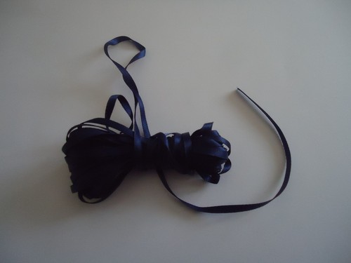Ruban satin bleu marine - bleu,