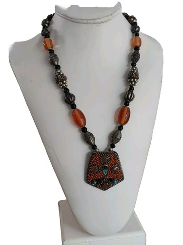 Collier sautoir ethnique - collier,